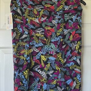 LuLaRoe Multicolor Leaf Pattern Skirt